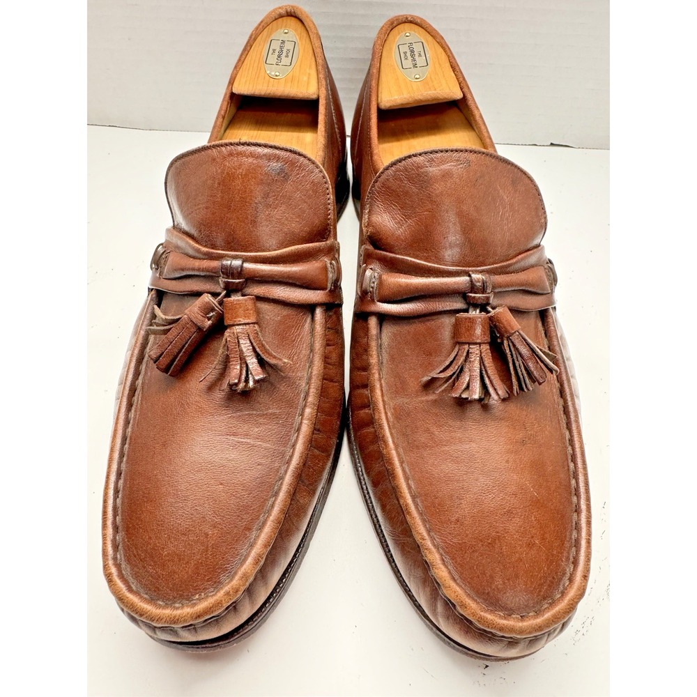 The Royal Imperial Florsheim Shoe Brown Leather Tassel Loafers Size 10.5 Slip On